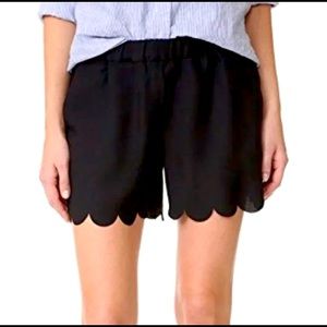 Madewell Black Scalloped Hem Pull On Shorts XS